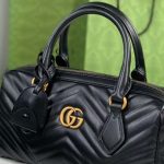 Gucci-Style Marmont Mini Bag – Black Quilted Leather with Gold-Tone GG Logo & Chain Strap - 图片 13