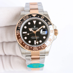 Rolex GMT-Master II Replica Watch – Two-Tone Steel & Rose Gold, Black Dial with Brown/Black Ceramica Bezel - 图片 5