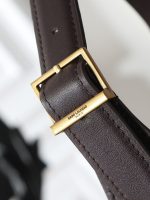 Saint Laurent-Style Tote Bag – Burgundy Quilted Leather with Metallic YSL Logo & Dual Handles – Designer-Inspired Work & Travel Bag for Women - 图片 5