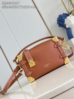 Louis Vuitton-Style Capucines Mini Bag – orange Grained Leather with Gold-Tone Hardware & Signature Lock Design (M25160) - 图片 5