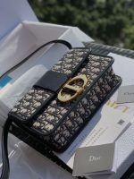 Dior Oblique Print Crossbody Bag – Iconic Monogram Canvas, Gold-Tone CD Clasp, Designer Shoulder Bag with Adjustable Strap