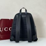 Gucci-Style Ophidia Mini Backpack – Black Leather with Red & Green Web Stripe, Gold-Tone Double G Buckle & Front Pocket - 图片 5