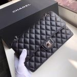 Chanel-Style Classic Flap Bag – Black Caviar Leather with Silver-Tone CC Logo & Timeless Quilted Design - 图片 5