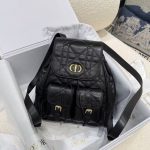 Dior Mini Backpack – Quilted Leather, Iconic CD Logo, Structured Design, Designer Backpack with Dual Pockets