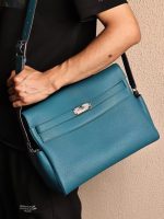 Hermès Mini Kelly 20 Bag – Men’s Edition, Crossbody Design, Togo Leather, Silver Hardware, Elegant Everyday Accessory - 图片 5