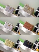 Chanel-Style Mini Box Bag – Quilted Caviar Leather with Gold-Tone Chain & CC Logo (6 Colors Available)