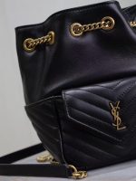 Saint Laurent-Style Tote Bag – Burgundy Quilted Leather with Metallic YSL Logo & Dual Handles – Designer-Inspired Work & Travel Bag for Women - 图片 4