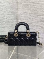 Dior Lady Dior Mini Tote – Quilted Leather, Crystal-Embellished CD Charm, Designer Handbag with Top Handle & Removable Chain Strap