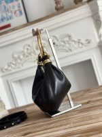 Celine-Style Hobo Bag – Iconic Gold Ring Handle, Soft Leather, Designer Shoulder Bag with Detachable Strap - 图片 5