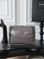 Saint Laurent-Style Tote Bag – Burgundy Quilted Leather with Metallic YSL Logo & Dual Handles – Designer-Inspired Work & Travel Bag for Women