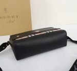 Burberry Mini Crossbody Bag – Black Grain Leather, Logo Webbing Strap, Designer Handbag - 图片 5
