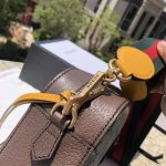 Gucci-Style Ophidia Mini Camera Bag – Beige GG Monogram Canvas with Red & Green Web Strap, Metal Logo Badge & Adjustable Shoulder Strap - 图片 5