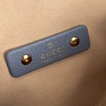 Gucci-Style Hobo Mini Handbag – Dusty Blue Pebbled Leather with Gold-Tone Metal Clasp & Curved Silhouette - 图片 5