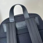 Gucci-Style Ophidia Mini Backpack – Black Leather with Red & Green Web Stripe, Gold-Tone Double G Buckle & Front Pocket - 图片 4