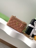 Chanel-Style Mini Box Bag – Quilted Caviar Leather with Gold-Tone Chain & CC Logo (6 Colors Available) - 图片 4