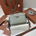 Loro Piana-Style Mini Box Bag – Premium Pebbled Leather, Iconic Lock Clasp, Designer Handbag with Detachable Strap in Multiple Colors - 图片 5
