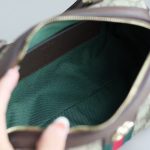 Gucci-Style Top Handle Mini Bag – Beige GG Monogram Canvas with Red & Green Web Stripe, Double G Buckle & Brown Leather Trim - 图片 4