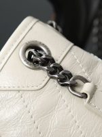 Saint Laurent-Style Tote Bag – Burgundy Quilted Leather with Metallic YSL Logo & Dual Handles – Designer-Inspired Work & Travel Bag for Women - 图片 4