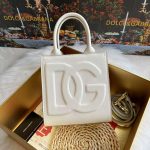 Dolce & Gabbana-Style Mini Square Tote Bag – Embossed DG Logo with Top Handle - 图片 6