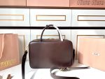 Miu Miu-Style Mini Dome Bag – Iconic Metal Strap Detail, Embossed Logo, Premium Leather Handbag with Detachable Shoulder Strap - 图片 4