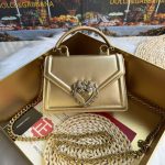 Dolce & Gabbana-Style Mini Heart Clasp Bag – Embellished Heart Lock with Chain Strap - 图片 9