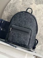 Dior Oblique Print Backpack – Iconic Monogram Canvas, Christian Dior Logo Stripe, Designer Backpack with Adjustable Straps