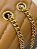 Saint Laurent-Style Tote Bag – Burgundy Quilted Leather with Metallic YSL Logo & Dual Handles – Designer-Inspired Work & Travel Bag for Women - 图片 2