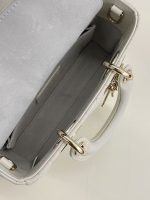 Dior Lady Dior Mini Bag – White Quilted Leather, Gold-Tone Hardware, Iconic CD Rings, Designer Tote - 图片 8