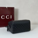 Gucci-Style Top Handle Mini Bag – Black Embossed GG Leather with Gold-Tone Hardware & Adjustable Strap - 图片 3