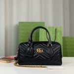 Gucci-Style Marmont Mini Bag – Black Quilted Leather with Gold-Tone GG Logo & Chain Strap - 图片 12