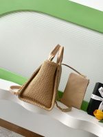 Chanel-Style Tote Bag –  Leather with Raffia Trim & Embroidered “CHANEL PARIS” Logo - 图片 2