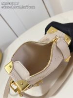 Louis Vuitton-Style Capucines Mini Bag – beige Grained Leather with Gold-Tone Hardware & Signature Lock Design (M25160) - 图片 3