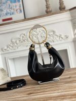 Celine-Style Hobo Bag – Iconic Gold Ring Handle, Soft Leather, Designer Shoulder Bag with Detachable Strap - 图片 4