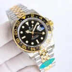 Rolex GMT-Master II Replica Watch – Two-Tone Steel & Rose Gold, Black Dial with Brown/Black Ceramica Bezel - 图片 6