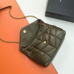 Saint Laurent-Style Tote Bag – Burgundy Quilted Leather with Metallic YSL Logo & Dual Handles – Designer-Inspired Work & Travel Bag for Women - 图片 2