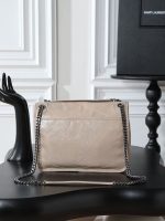 Saint Laurent-Style Tote Bag – Burgundy Quilted Leather with Metallic YSL Logo & Dual Handles – Designer-Inspired Work & Travel Bag for Women - 图片 5