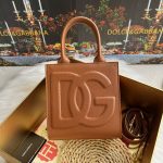 Dolce & Gabbana-Style Mini Square Tote Bag – Embossed DG Logo with Top Handle