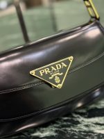 Prada-Style Leather & Nylon Tote Handbag – Minimalist Top Handle Bag with Triangular Logo – Designer-Inspired Shoulder Bag for Women - 图片 3