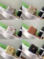 Chanel-Style Mini Box Bag – Quilted Caviar Leather with Gold-Tone Chain & CC Logo (6 Colors Available)