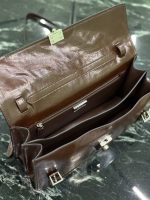 Prada-Style Leather & Nylon Tote Handbag – Minimalist Top Handle Bag with Triangular Logo – Designer-Inspired Shoulder Bag for Women - 图片 2