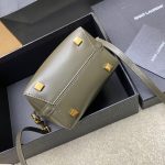 Saint Laurent-Style Tote Bag – Burgundy Quilted Leather with Metallic YSL Logo & Dual Handles – Designer-Inspired Work & Travel Bag for Women - 图片 3