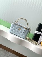 Chanel-Style Mini Box Bag – Quilted Caviar Leather with Gold-Tone Chain & CC Logo (6 Colors Available) - 图片 4