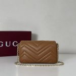 Gucci-Style Marmont Mini Shoulder Bag – Caramel Quilted Leather with Silver-Tone Double G Buckle & Chain Strap - 图片 2