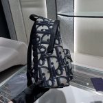 Dior Oblique Print Backpack – Iconic Monogram Canvas, Christian Dior Logo Stripe, Designer Backpack with Adjustable Straps - 图片 3