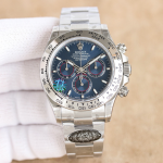 Rolex Daytona Replica Watch – Blue Dial with Red Accents, Stainless Steel Oyster Bracelet - 图片 6
