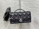 Dior Lady Dior Mini Tote – Quilted Leather, Crystal-Embellished CD Charm, Designer Handbag with Top Handle & Removable Chain Strap