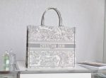 Dior Book Tote Bag – Toile de Jouy Print, Structured Canvas, Iconic Dior Design, Designer Tote with Top Handles