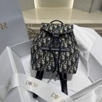 Dior Oblique Print Mini Backpack – Iconic Monogram Canvas, Drawstring Closure, Designer Backpack with Top Handle