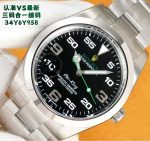 Luxury Air-King Style Watch – Black Dial with White Markers, Stainless Steel Oyster Bracelet, Automatic Movement - 图片 5