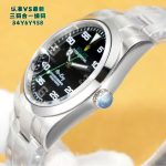Luxury Air-King Style Watch – Black Dial with White Markers, Stainless Steel Oyster Bracelet, Automatic Movement - 图片 9